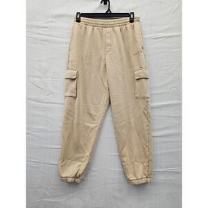 Champion Voluminous Cargo Pants Irish Cream Tan Fleece Sweatpants M